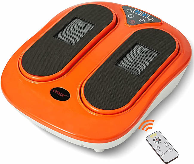  Foot Massager Machine with Remote Control, Adjustable Vibration Speed Electric Foot Massager-Shiatsu Deep Kneading, Increases Blood Flow Circulation Foot and Leg Massager (Orange)