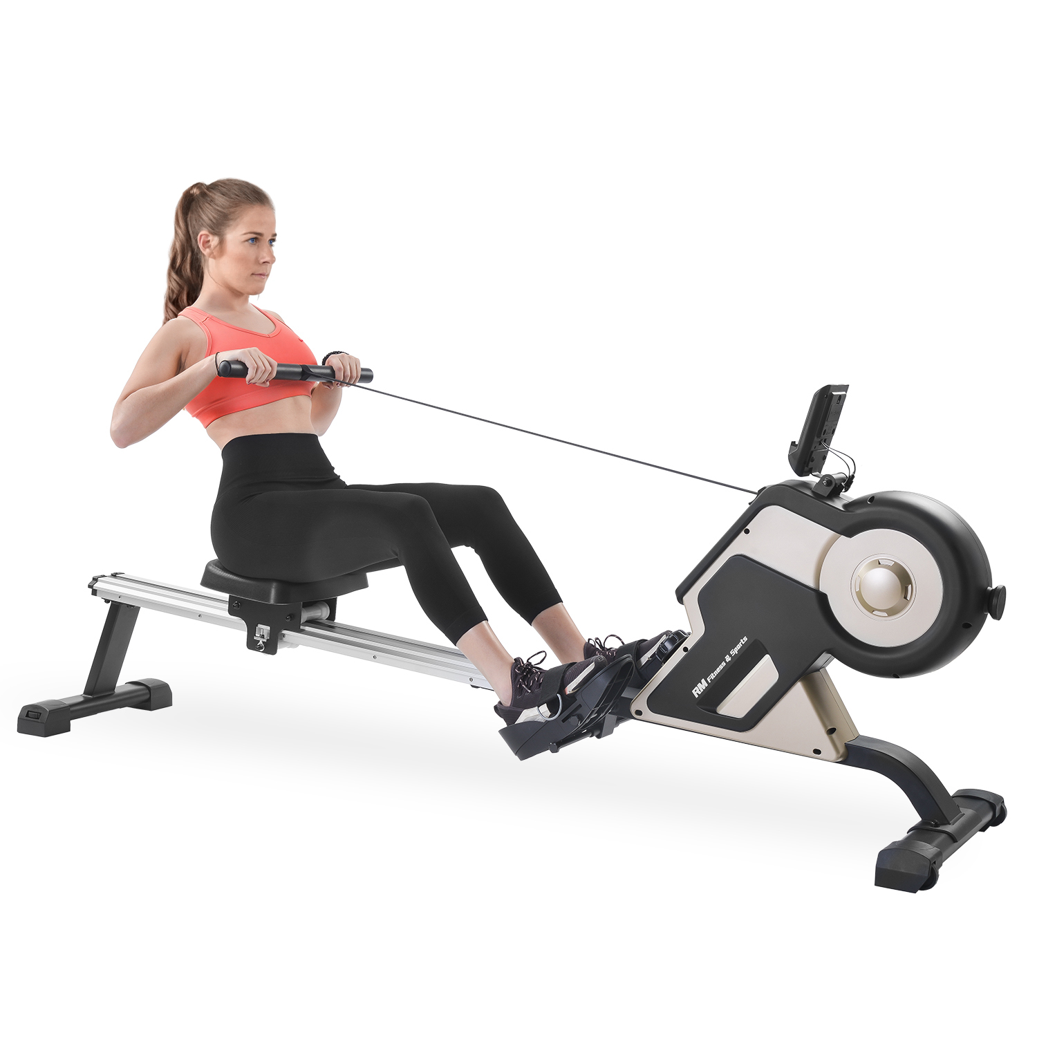 Rowing Machine Indoor Rower with Magnetic Tension System LED Monitor and 8-level Resistance Adjustment Equipment