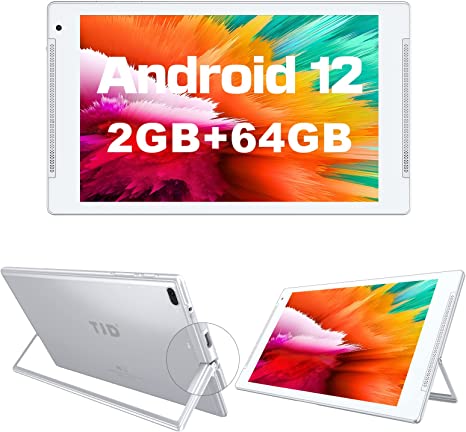 TJD 10.1 inch Tablet Android 12 pc, 64GB ROM 512GB Expand Quad Core Processor,HD IPS Screen,8MP Dual Camera,Wi-Fi, G+G, Bluetooth,6000mAh Battery Google GMS Tablet with Stand