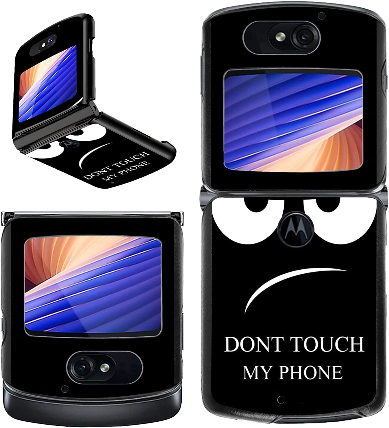 Case for Motorola RAZR 5G Case, for Moto RAZR 5G Flip Phone Case,Rossy Slim Lightweight Hard PC Shookproof Protection Cover for Motorola Moto RAZR 5G Flip Phone (2020) XT2071,Don't Touch My Phone