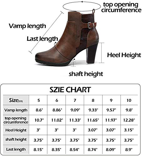 mysoft Women's Zipper Booties Chunky Stacked Heel Ankle Boots Buckle Strap Ankle