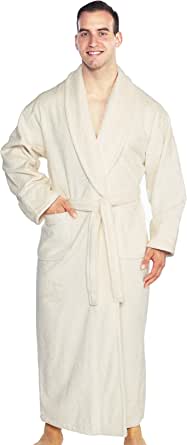 TurkishTowels Mens and Womens Original Terry Shawl Turkish Bathrobe