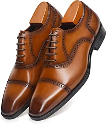 Alipasinm Men's Dress Shoes Oxford Formal Modern Leather Shoes for Men