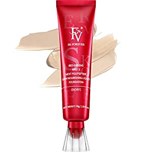 FV Foundation Makeup, Ivory Full Coverage Oil Control Long Lasting Concealer Liquid Foundation for Oily or Combination Skin