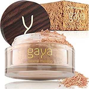 Vegan Mineral Powder Foundation Light to Full Coverage, Natural Foundation for Natural-Looking , Mica Mineral Foundation, Cruelty Free, No Chemicals by Gaya Cosmetics (MF2)