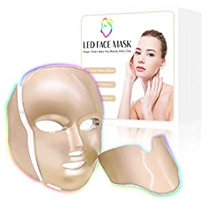 FDA Led-Face-Mask-Light-Therapy Red Light Therapy for Face with 7 Color LED Skin Care Mask Facial Mask for Skin Rejuvenation Face and Neck