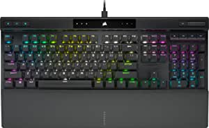 Corsair K70 PRO RGB Optical-Mechanical Gaming Keyboard - OPX Linear Switches, PBT Double-Shot Keycaps, 8,000Hz Hyper-Polling, Magnetic Soft-Touch Palm Rest - NA Layout, QWERTY - Black